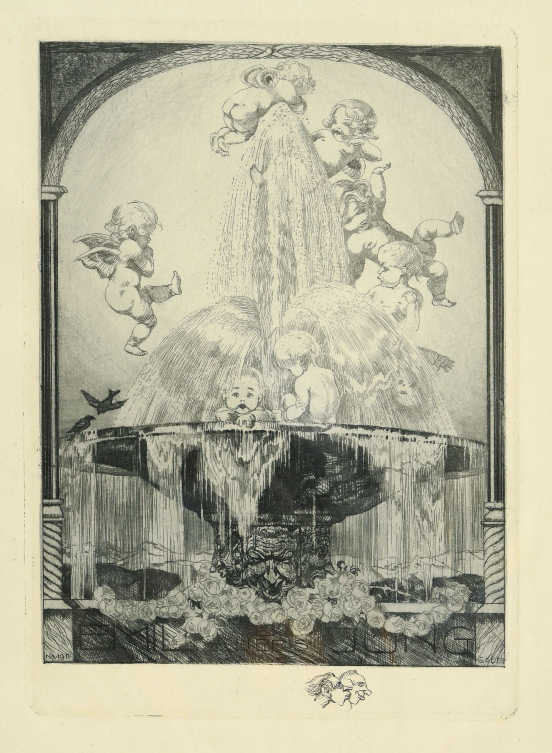454喷水花坛与天使-1911年